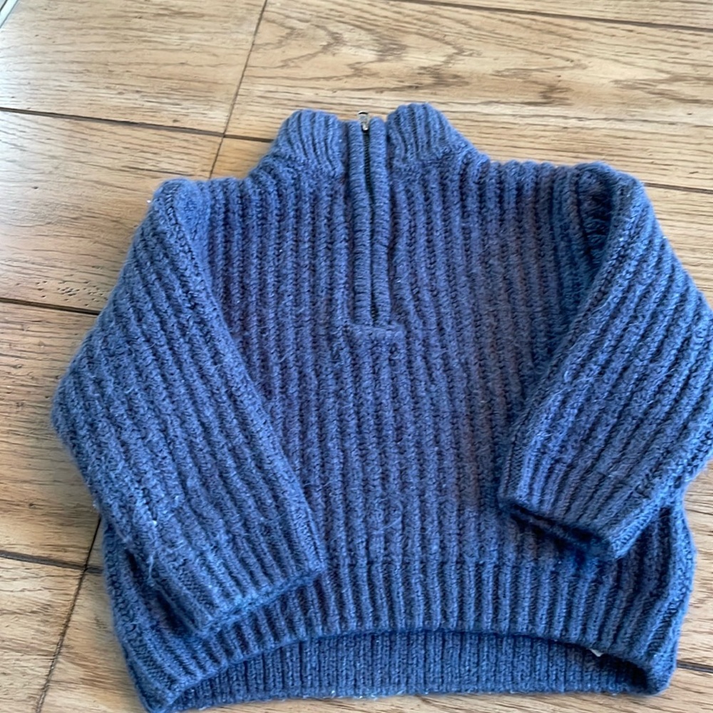 Zara Sweater with 1/4” zipper neck ~color is a slate gray